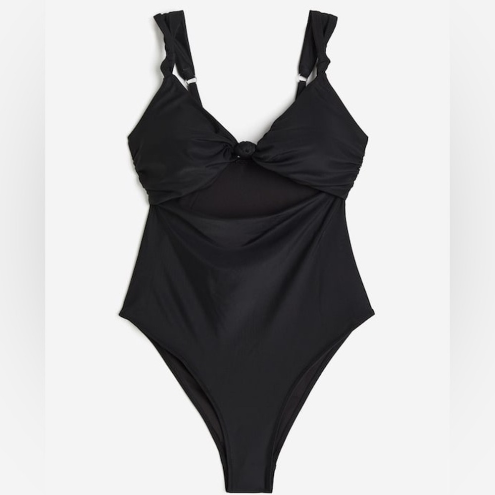H&M Black One Piece cutout Swimsuit